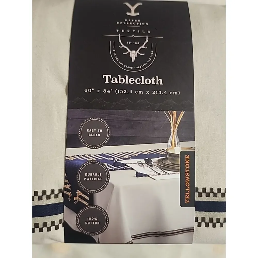 Yellowstone Kayce Collection Textile Tablecloth 60